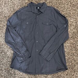 Men's Rock & Republic Gray Long Sleeved Button-Up Shirt - Size XL